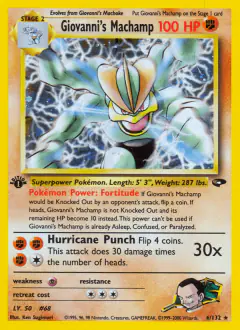 Giovanni's Machamp Rare Holo card from Gym Challenge