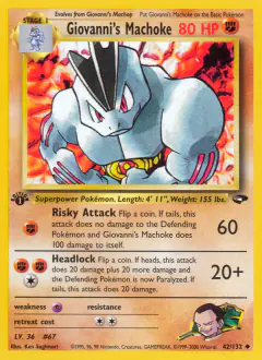 Giovanni's Machoke Uncommon card from Gym Challenge