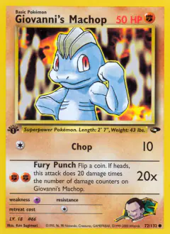 Giovanni's Machop Common card from Gym Challenge