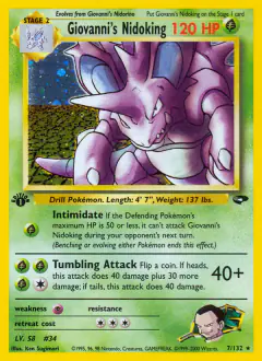 Giovanni's Nidoking Rare Holo card from Gym Challenge