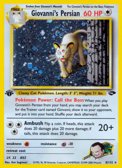 Giovanni's Persian Rare Holo card from Gym Challenge
