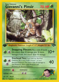Giovanni's Pinsir Rare card from Gym Challenge