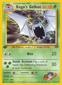 Koga's Golbat Uncommon card from Gym Challenge