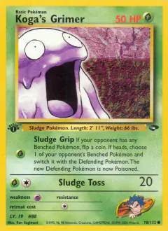 Koga's Grimer Common card from Gym Challenge