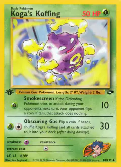 Koga's Koffing Uncommon card from Gym Challenge