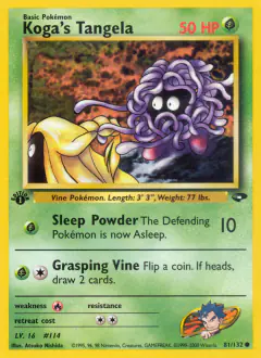 Koga's Tangela Common card from Gym Challenge