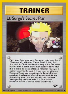 Lt. Surge's Secret Plan Rare card from Gym Challenge