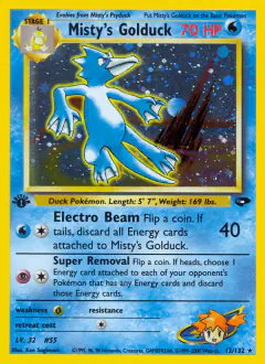 Misty's Golduck Rare Holo card from Gym Challenge