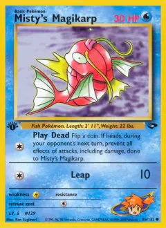 Misty's Magikarp Common card from Gym Challenge