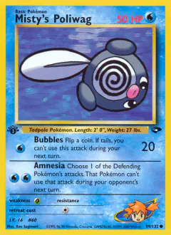Misty's Poliwag Common card from Gym Challenge