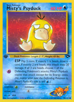 Misty's Psyduck Common card from Gym Challenge
