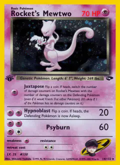 Rocket's Mewtwo Rare Holo card from Gym Challenge