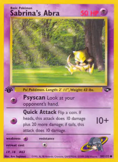Sabrina's Abra Common card from Gym Challenge