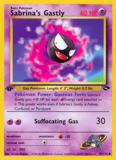 Sabrina's Gastly Common card from Gym Challenge