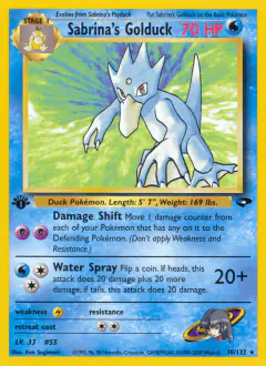 Sabrina's Golduck Rare card from Gym Challenge