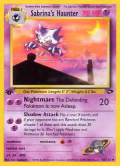 Sabrina's Haunter Uncommon card from Gym Challenge