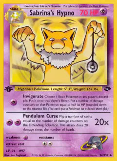Sabrina's Hypno Uncommon card from Gym Challenge