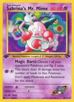 Sabrina's Mr. Mime Uncommon card from Gym Challenge