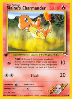 Blaine's Charmander Common card from Gym Heroes