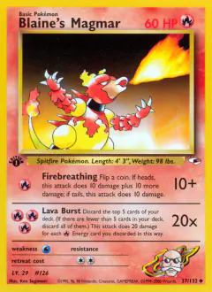 Blaine's Magmar Uncommon card from Gym Heroes