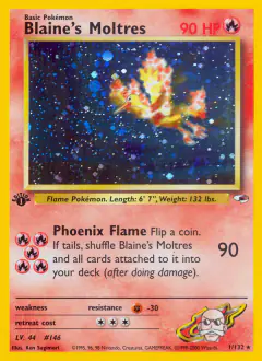 Blaine's Moltres Rare Holo card from Gym Heroes