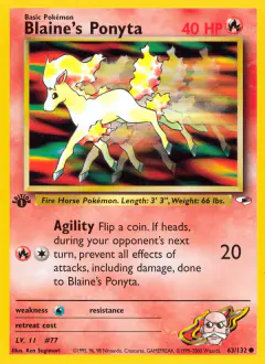 Blaine's Ponyta Common card from Gym Heroes