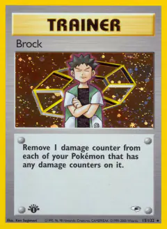 Brock Rare Holo card from Gym Heroes