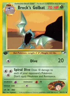 Brock's Golbat Uncommon card from Gym Heroes