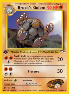 Brock's Golem Rare card from Gym Heroes