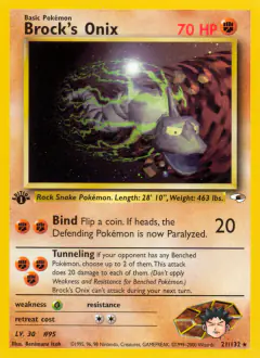 Brock's Onix Rare card from Gym Heroes