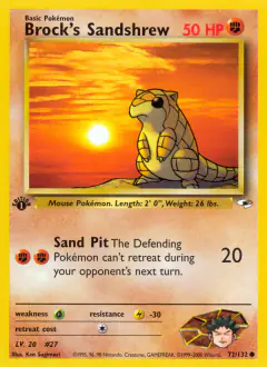 Brock's Sandshrew Common card from Gym Heroes