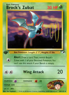 Brock's Zubat Rare card from Gym Heroes