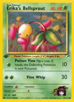 Erika's Bellsprout Common card from Gym Heroes