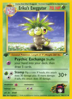 Erika's Exeggutor Uncommon card from Gym Heroes