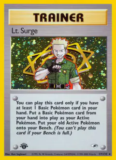 Lt. Surge Rare Holo card from Gym Heroes