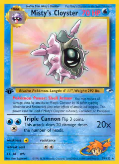 Misty's Cloyster Rare card from Gym Heroes