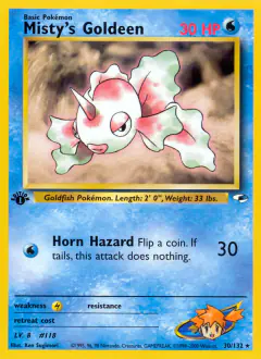 Misty's Goldeen Rare card from Gym Heroes