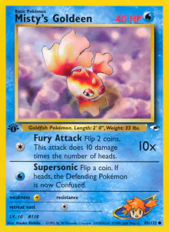 Misty's Goldeen Common card from Gym Heroes