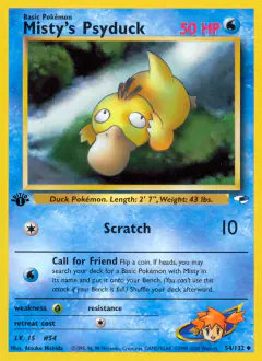 Misty's Psyduck Uncommon card from Gym Heroes