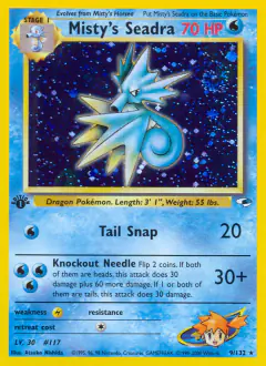 Misty's Seadra Rare Holo card from Gym Heroes