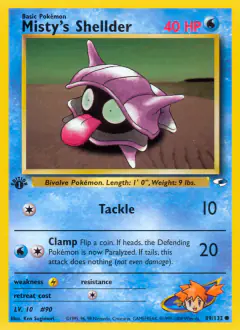 Misty's Shellder Common card from Gym Heroes