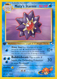 Misty's Starmie Uncommon card from Gym Heroes