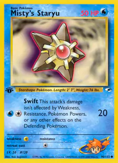 Misty's Staryu Common card from Gym Heroes