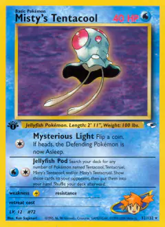 Misty's Tentacool Rare card from Gym Heroes