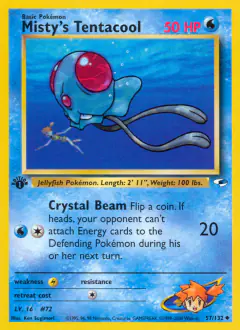 Misty's Tentacool Uncommon card from Gym Heroes