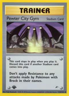 Pewter City Gym Uncommon card from Gym Heroes