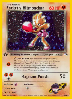 Rocket's Hitmonchan Rare Holo card from Gym Heroes