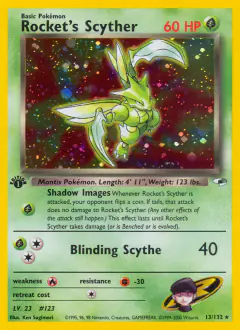 Rocket's Scyther Rare Holo card from Gym Heroes