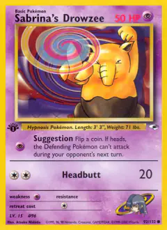 Sabrina's Drowzee Common card from Gym Heroes