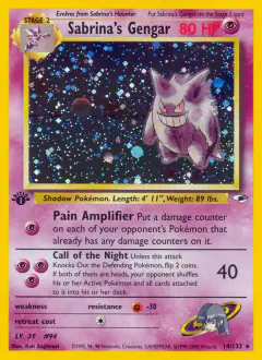 Sabrina's Gengar Rare Holo card from Gym Heroes
